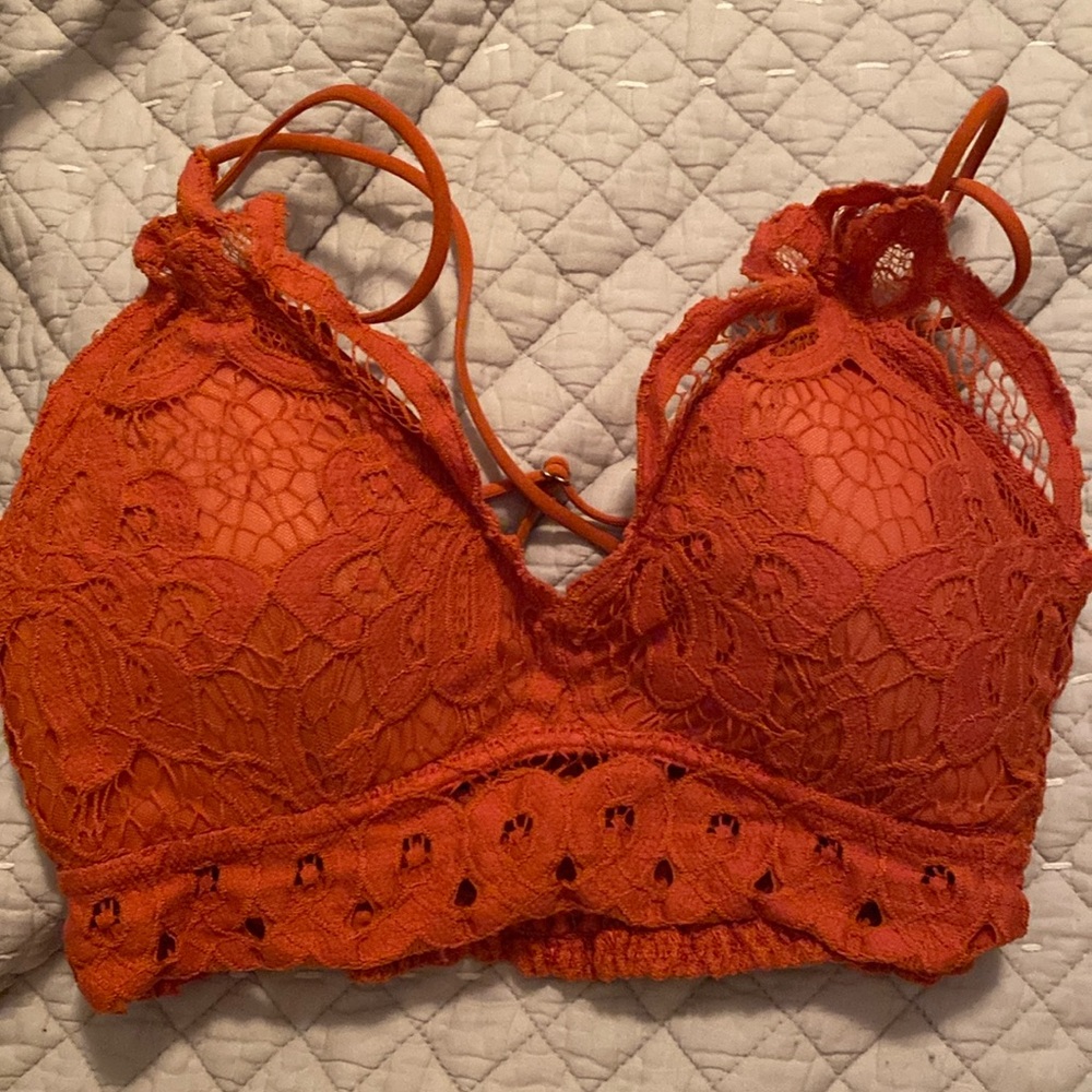 Pink lily orange bralette